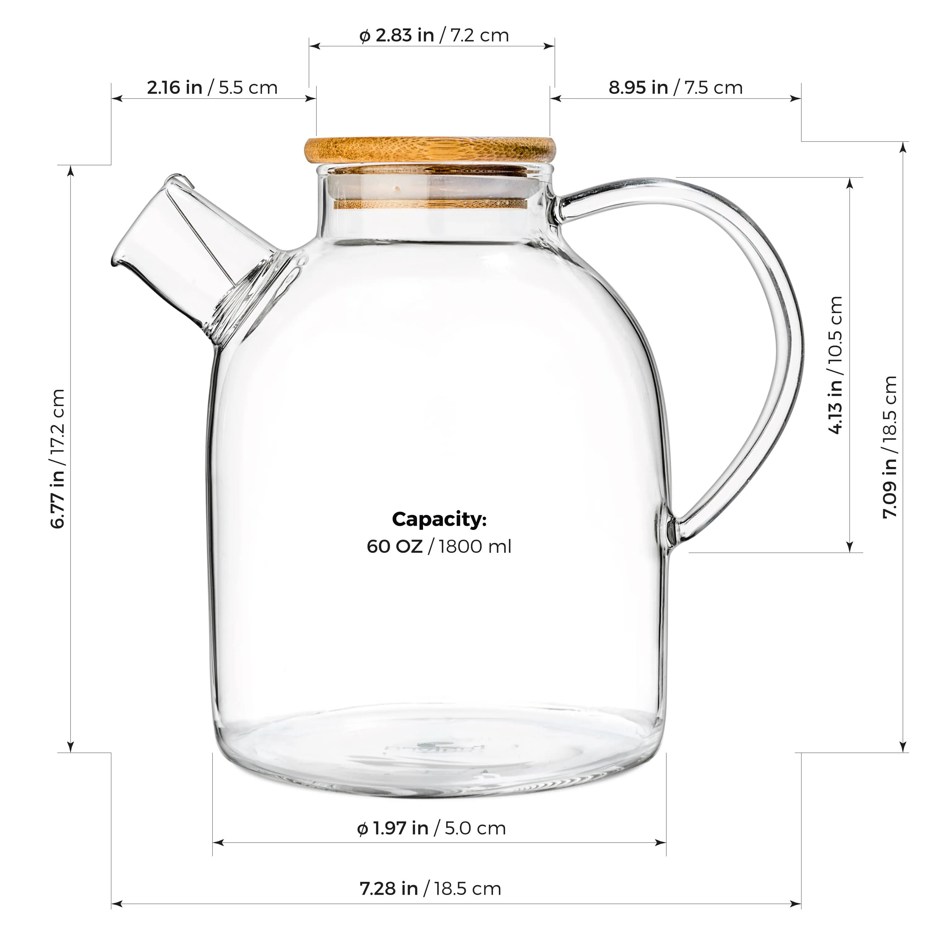 60oz Glass Teapot And Kettle