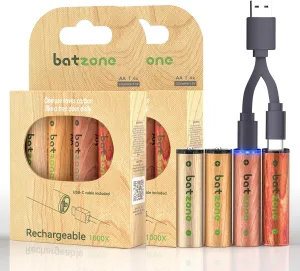 8-Pack Premium AA Lithium Rechargeable Batteries,High-Capacity,USB-C 2H Fast Charge,1.5V Stable Output for Xbox Controllers & Wireless Mice,1000  Cycles & Eco-Friendly
