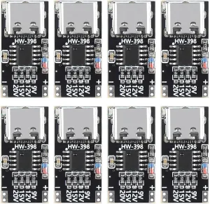 8pcs USB-C PD Type C Trigger Board PD/QC Decoy Fast Charger Module Support DC 9V 12V 15V 20V for Laptop,Router,Optical Modem Adapter