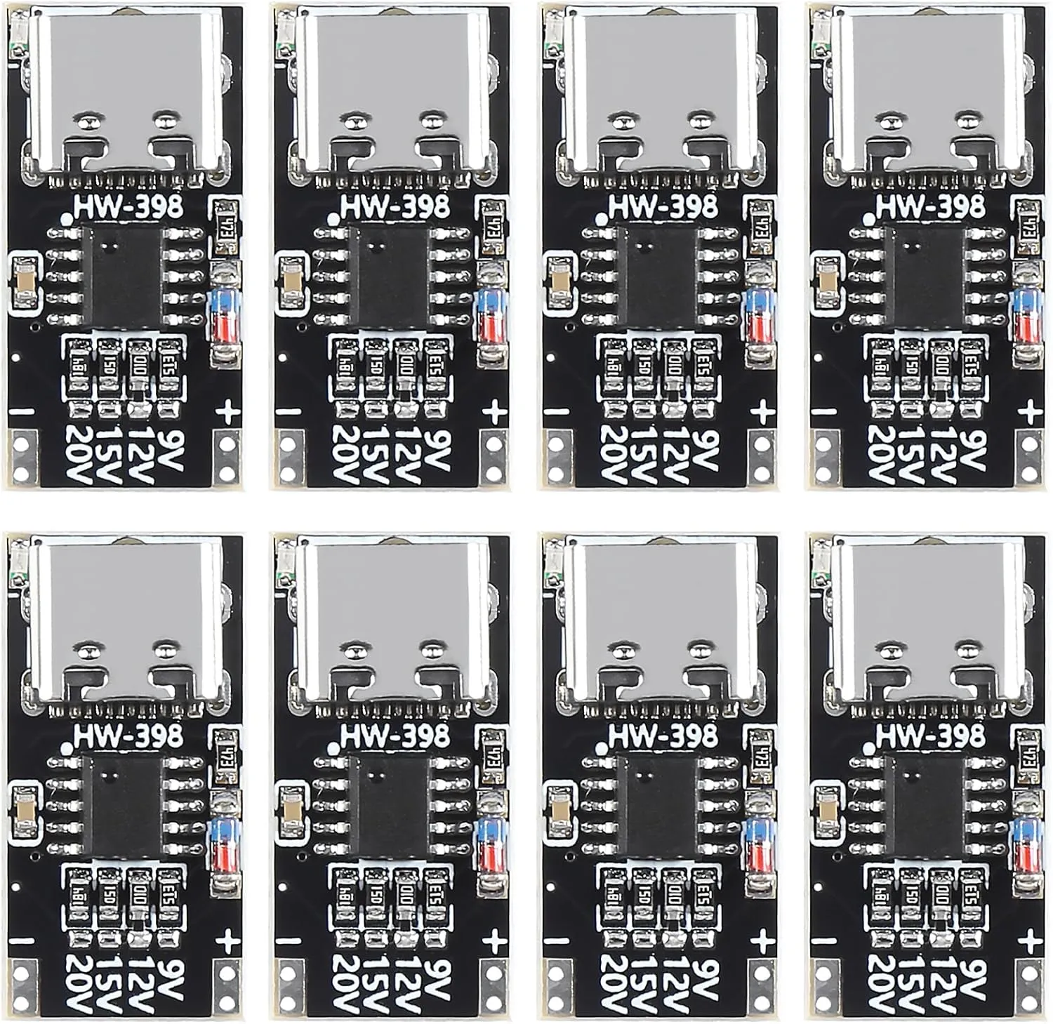 8pcs USB-C PD Type C Trigger Board PD/QC Decoy Fast Charger Module Support DC 9V 12V 15V 20V for Laptop,Router,Optical Modem Adapter