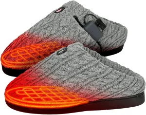 ActionHeat 5V Cable Knit Heated Slippers – Rechargeable Battery-Operated Winter Shoes for Home – Up to 130°F Heating