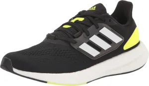 adidas Men's Pureboost 22 Running Shoe, Black/White/Solar Yellow, 7