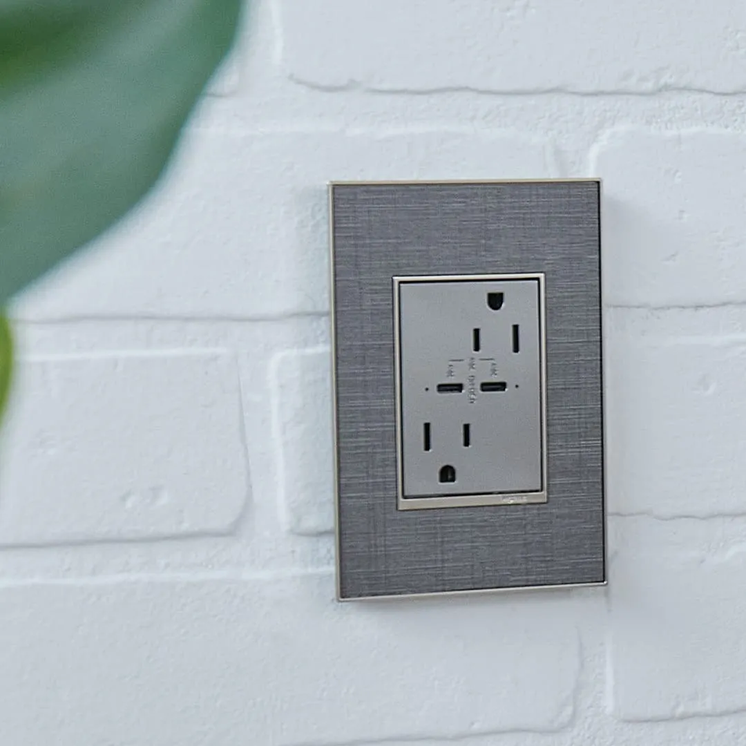 adorne 20A Tamper-Resistant Ultra-Fast Plus Power Delivery USB Type-C/C Outlet in White, ARTRUSB20PD30W4 ǀ Legrand