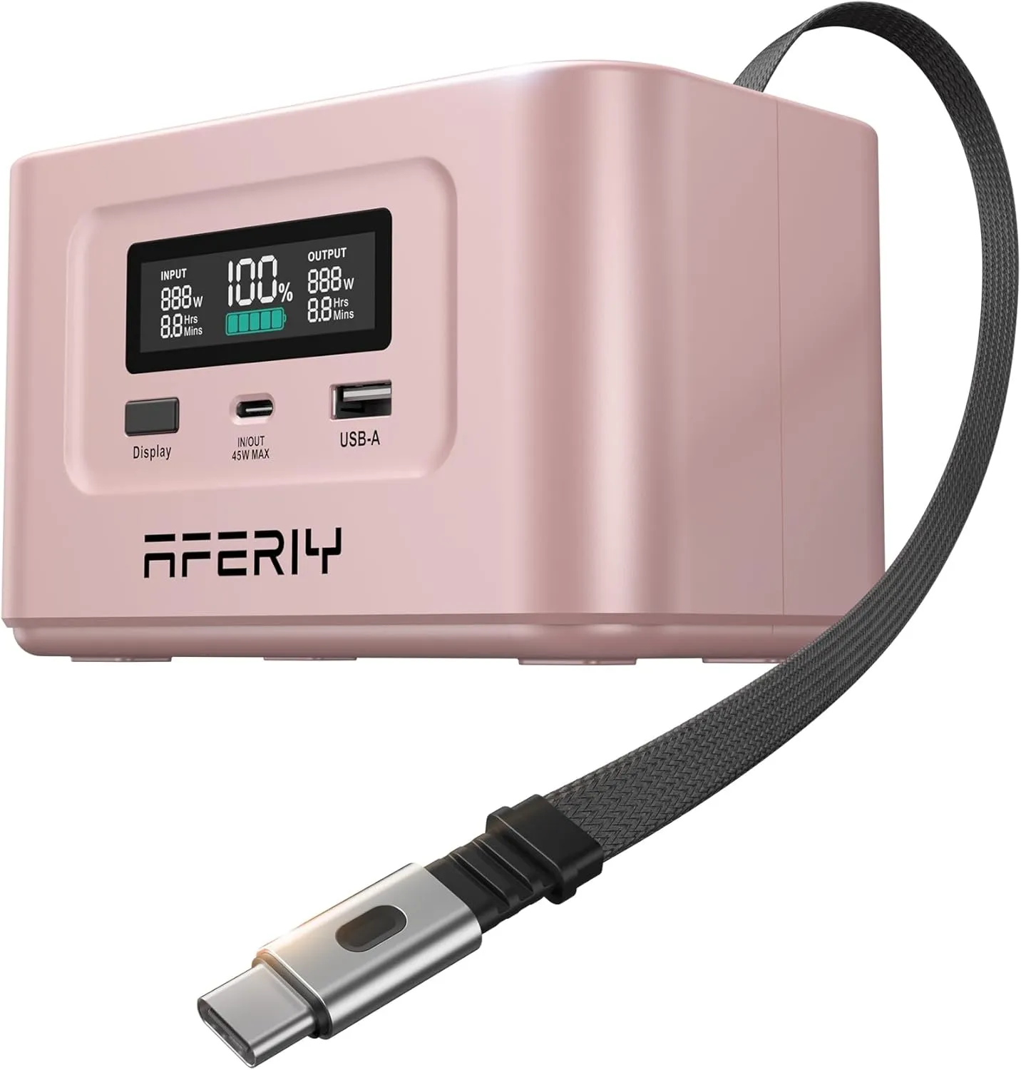 AFERIY 145W Portable Power Station with 99.2Wh/31000mAh, Dual USB-C PD3.0 Fast Charging, Solar Charging, TSA Approved, 6-in-1 Safety Protection, Ideal for Travel, Camping, and Emergencies