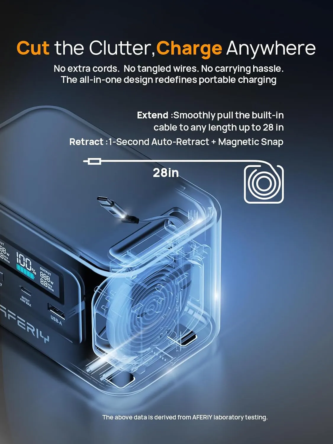 AFERIY 145W Portable Power Station with 99.2Wh/31000mAh, Dual USB-C PD3.0 Fast Charging, Solar Charging, TSA Approved, 6-in-1 Safety Protection, Ideal for Travel, Camping, and Emergencies