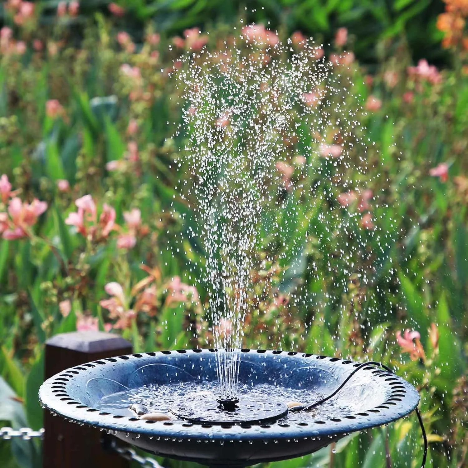 AISITIN 2.8W Solar Fountain Pump for Water Feature with 3.9ft Cord, Solar Bird Bath Fountain with 6 Nozzles, Solar Powered Water Fountain for Bird Bath, Garden, Ponds Fish Tank and Outdoor