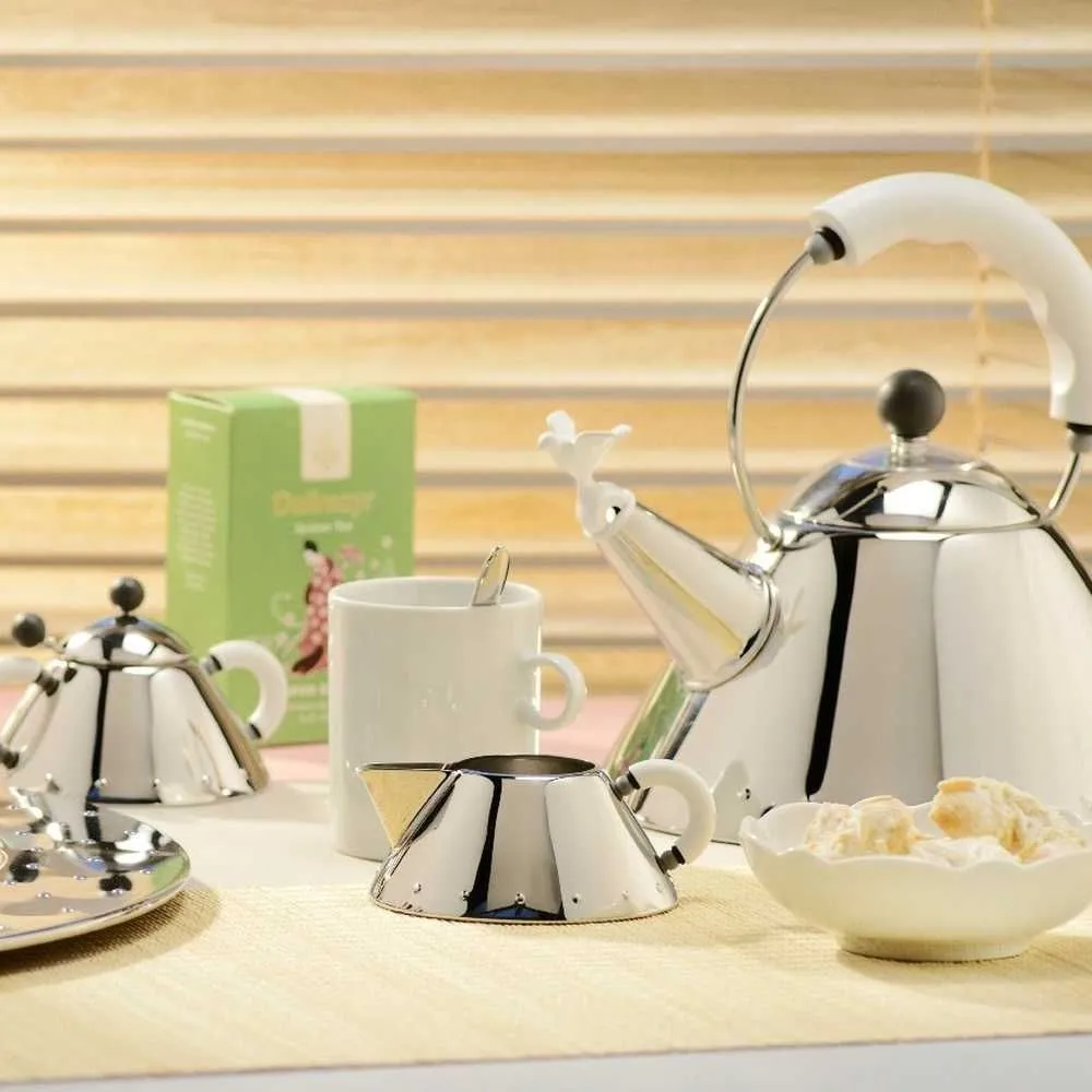 Alessi 9093 kettle in steel with colored handle