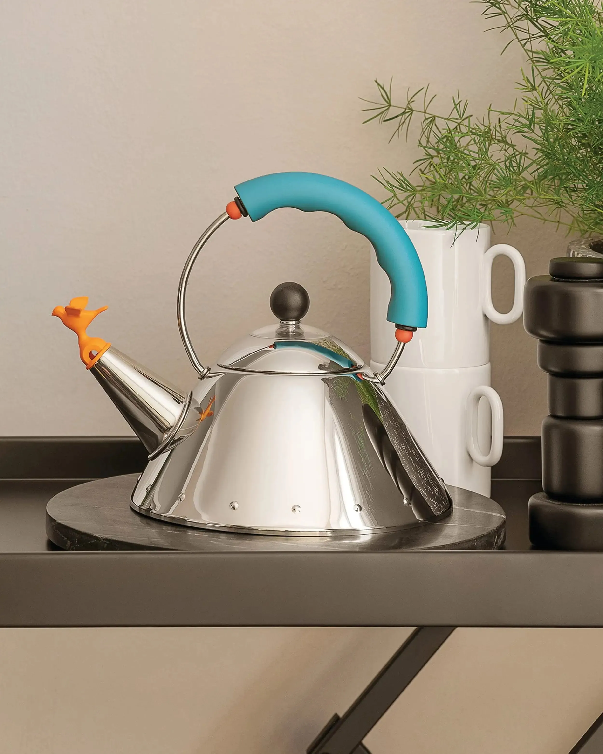 Alessi 9093 kettle in steel with colored handle