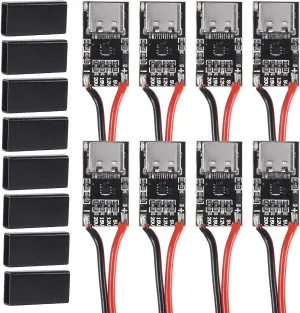 Alinan 8pcs Type-C PD3.0 QC Trigger Board with Case, USB-C Female Input PD 9V 12V 15V 20V 5A Adjustable Voltage Fast Charge Power Module