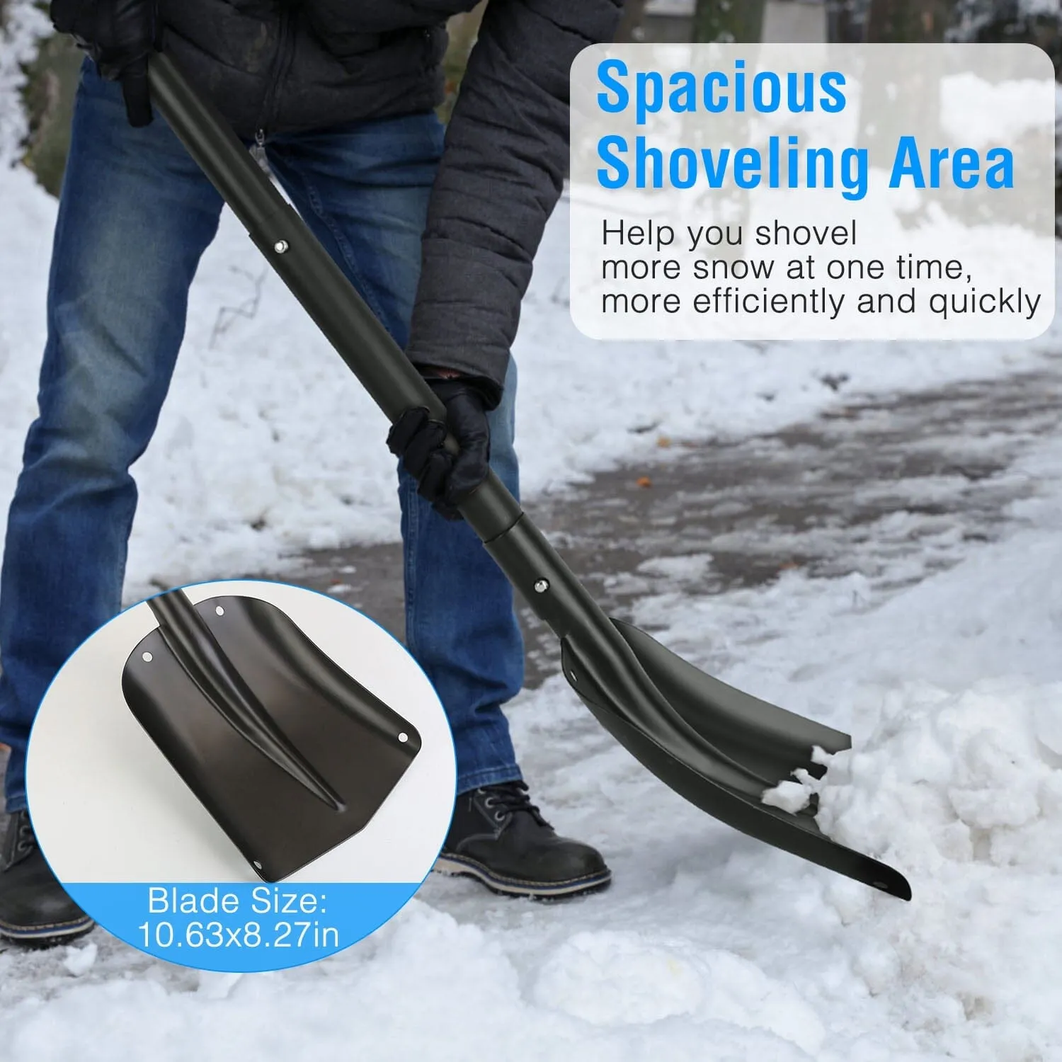 Aluminum Snow Shovel Portable Lightweight Camping Garden Beach Shovel