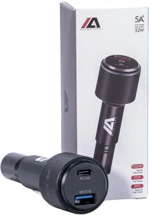 AlveyTech XLR Dual Port Charger Adapter with USB-A & USB-C - for Charging Cell Phone and Accessories on Electric Mobility Scooter, Power Chair, Wheelchair, Recreational Bikes, & Scooters