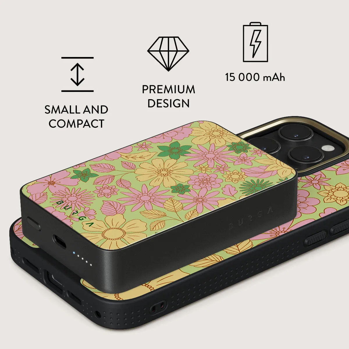 Amalfi Coast - Colorful Floral Magnetic Power Bank