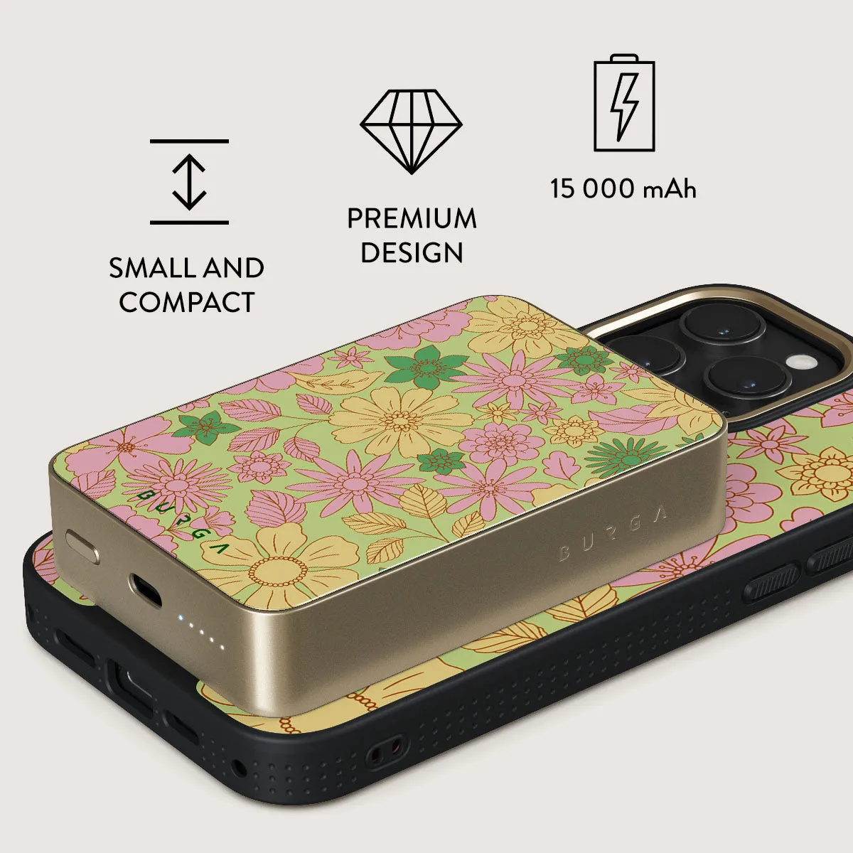 Amalfi Coast - Colorful Floral Magnetic Power Bank