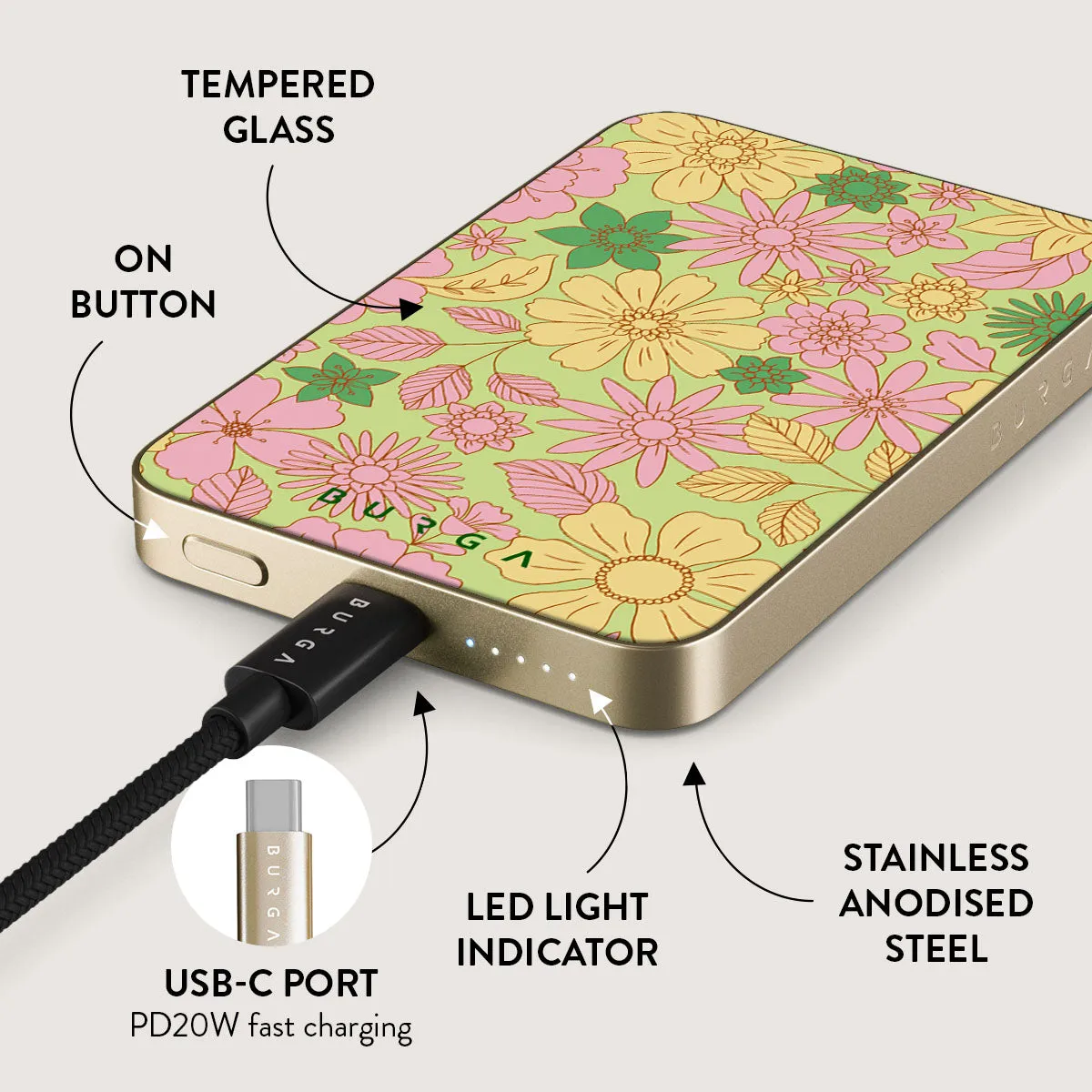 Amalfi Coast - Colorful Floral Magnetic Power Bank