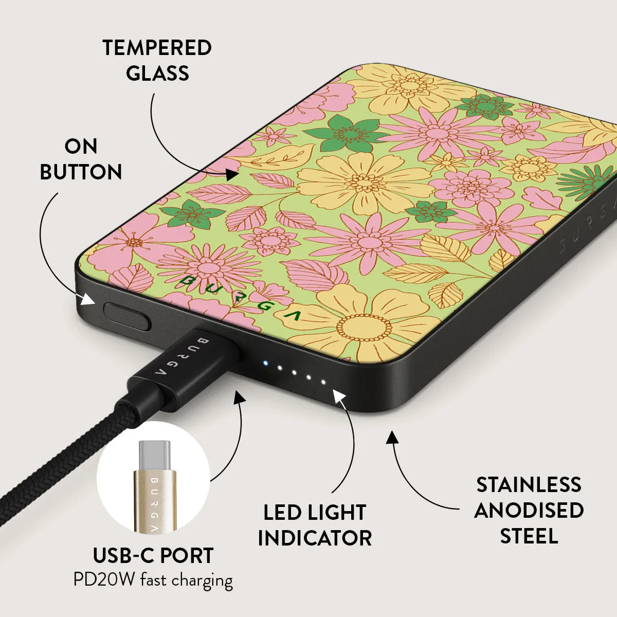 Amalfi Coast - Colorful Floral Magnetic Power Bank