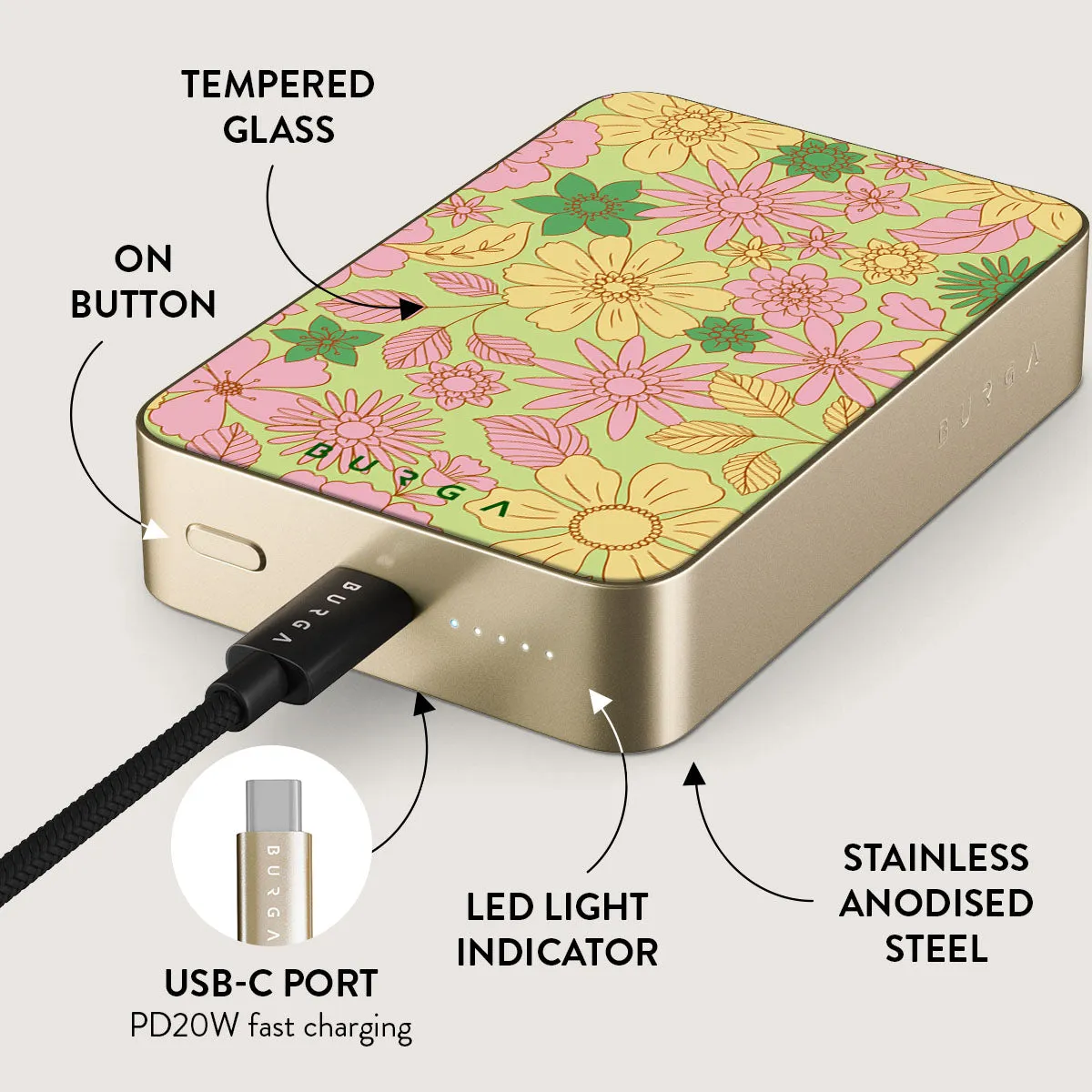 Amalfi Coast - Colorful Floral Magnetic Power Bank