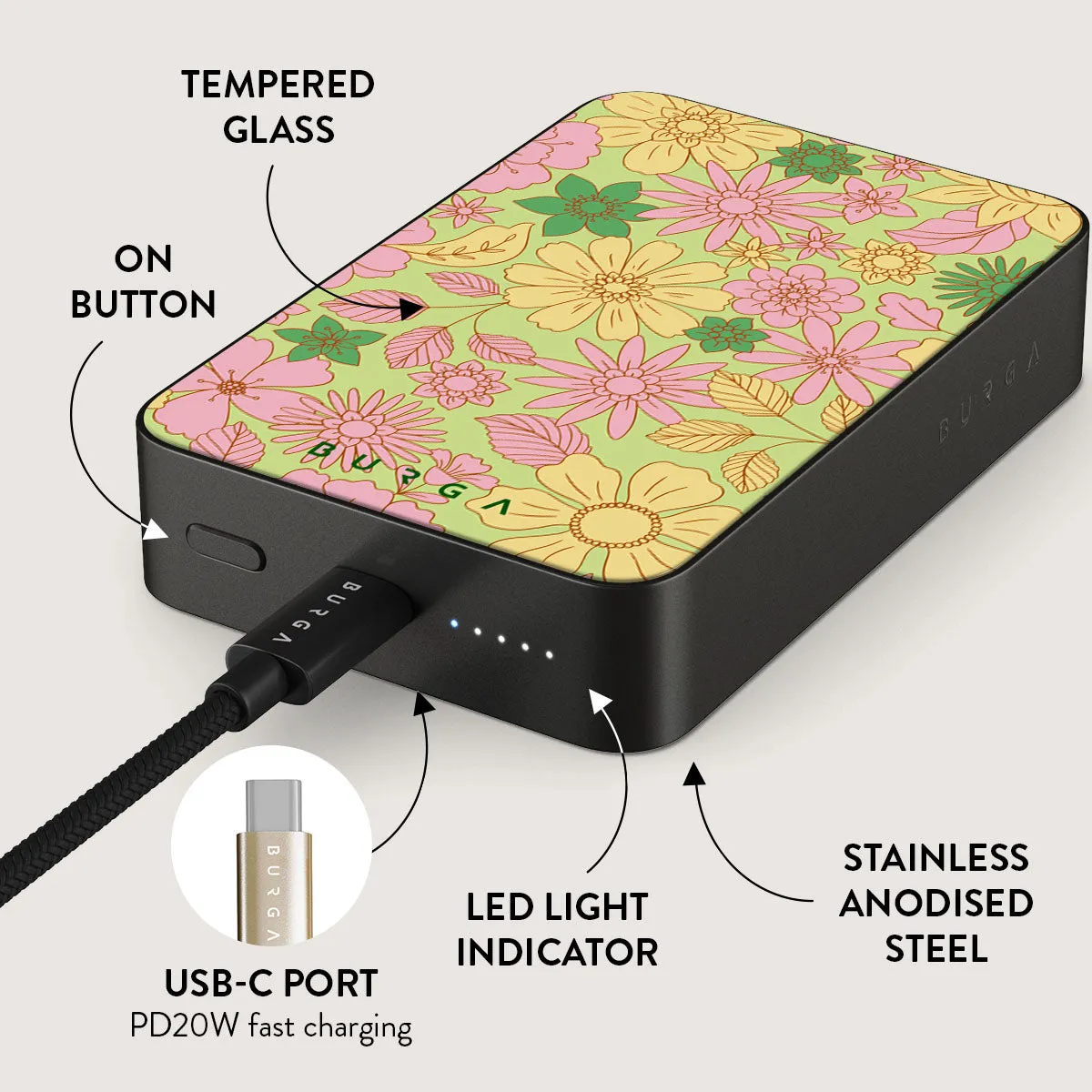 Amalfi Coast - Colorful Floral Magnetic Power Bank