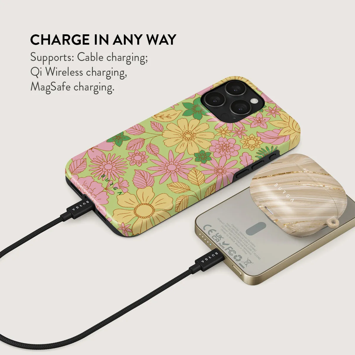 Amalfi Coast - Colorful Floral Magnetic Power Bank