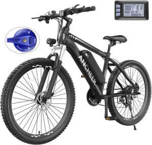 ANCHEER Electric Bike for Adults, Peak 750W Ebike, 3H Fast Charge, 55 Miles, 22MPH Electric Bicycle, 48V 499Wh Battery, 26" Gladiator Electric Mountain Bike, 21Speed, UL 2849 Certified