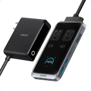Anker Prime Charging Station, 240W 8-in-1 USB-C Power Strip, 5 ft Detachable Extension Cord, 2 AC, 4 USB-C, 2 USB-A, for iPhone 16/15, Desktop Accessory for MacBook, Home, Office (Not for Travel)