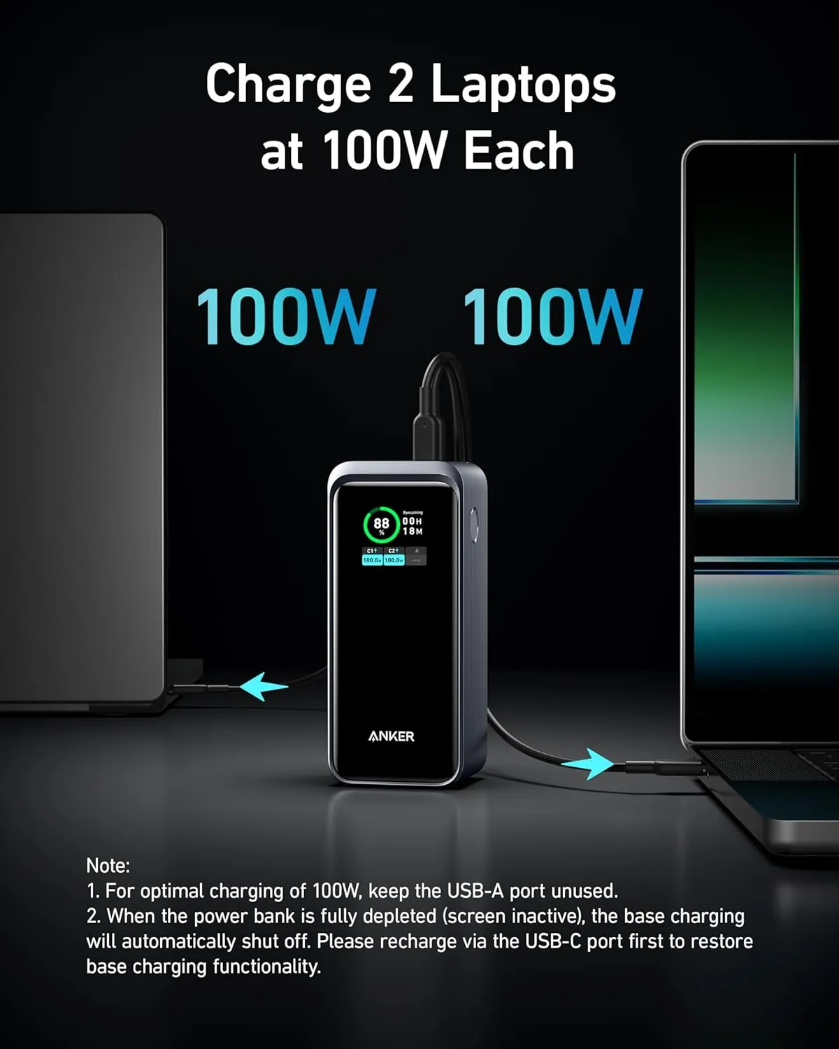 ANKER Prime Power Bank 200W, 20,000mAh Portable Charger 3-Port with 100W Charging Base, Smart Digital Display, Compatible with iPhone 16/15/15 Plus/15 Pro/15 Pro Max/14 Series, MacBook, Samsung, Dell
