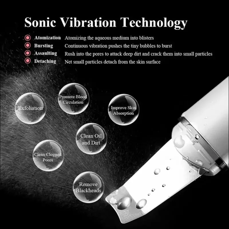 Anlan ultrasonic skin scrubber deep face cleaning machine peeling shovel facial pore cleaner face