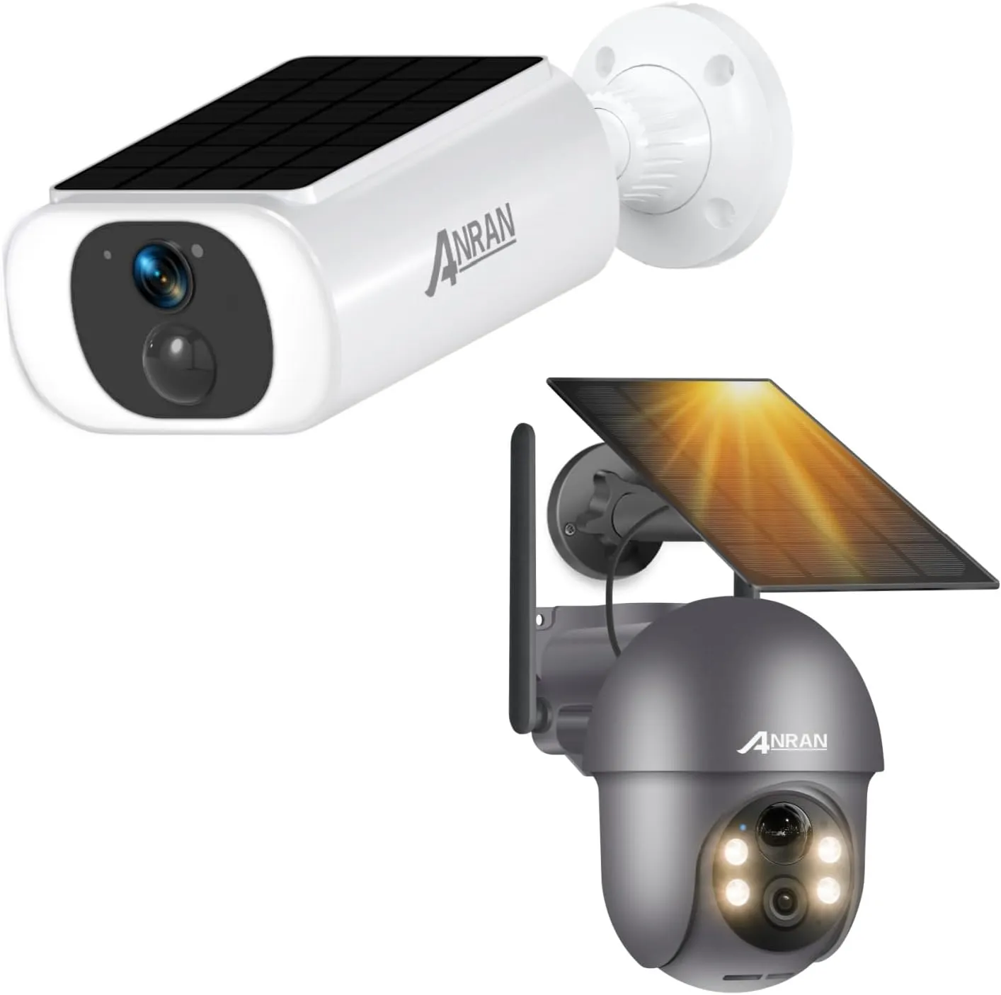ANRAN C3 2K Solar Security Cameras Wireless Outdoor & 5MP Security Cameras Wireless Outdoor, Solar Camera Wireless with 360° View