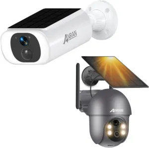 ANRAN C3 2K Solar Security Cameras Wireless Outdoor & 5MP Security Cameras Wireless Outdoor, Solar Camera Wireless with 360° View