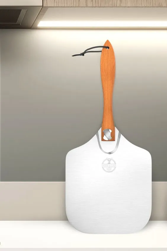Anygleam 12*14 Inch Pizza Shovel With Foldable Wooden Handle Bakeware Kitchen Tools Oxidation
