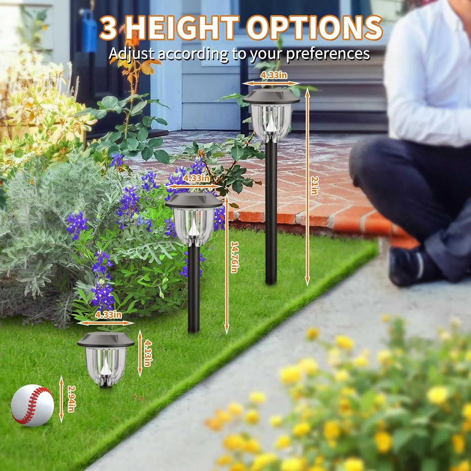 AOSEA HIGH-Power LED Solar Lights for Outside,Super Bright 6 Pack Solar Lights Outdoor IP65 Waterproof,Landscape Lighting,Garden Decorative for Yard,Patio,Walkway,Sidewalk,Driveway,Lawn (Warm)