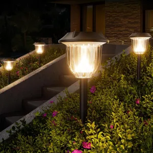 AOSEA HIGH-Power LED Solar Lights for Outside,Super Bright 6 Pack Solar Lights Outdoor IP65 Waterproof,Landscape Lighting,Garden Decorative for Yard,Patio,Walkway,Sidewalk,Driveway,Lawn (Warm)