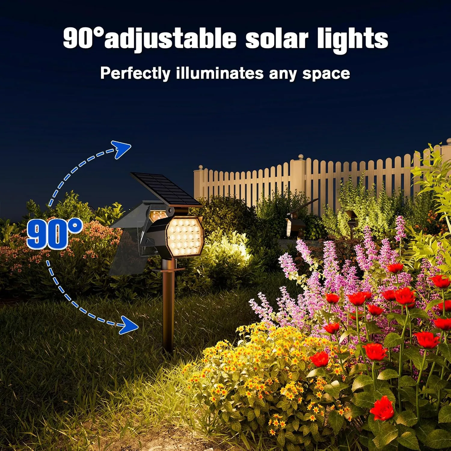 APONUO Solar Spot Lights Outdoor Waterproof 4 Pack IP67,23 LED 3 Lighting Modes Solar Landscape Lights Outdoor for Yard Garden Pathway(Warm White), TBD60