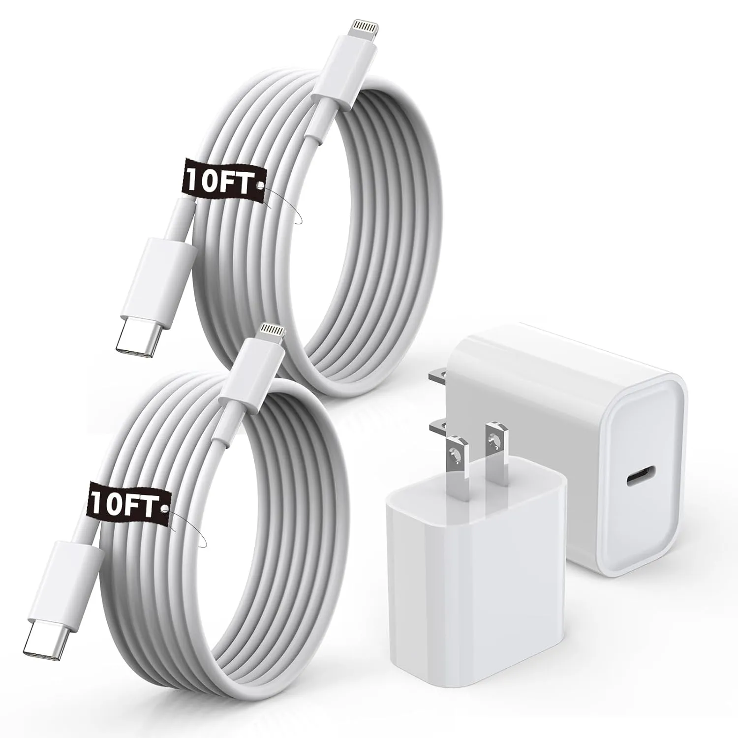 [Apple MFi Certified]10FT Fast iPhone Charger,Extra Long Apple Charger Fast Charging 2Pack 20W USB C Charger Block Plug   10Foot Lightning Cable Cord for iPhone 14/Pro/Pro Max/Plus/13/12/11/XS/XR/X/SE