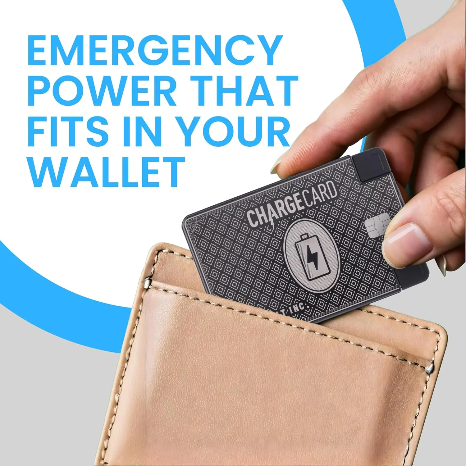 AquaVault | Slim Powerbank | 2300 mAH and 1.5A Fast Charge | Fits in Wallet | USB-C, Micro-USB Charger | Works on iPhone 16/15/14/13/12 | Works on All Phones - (Black)