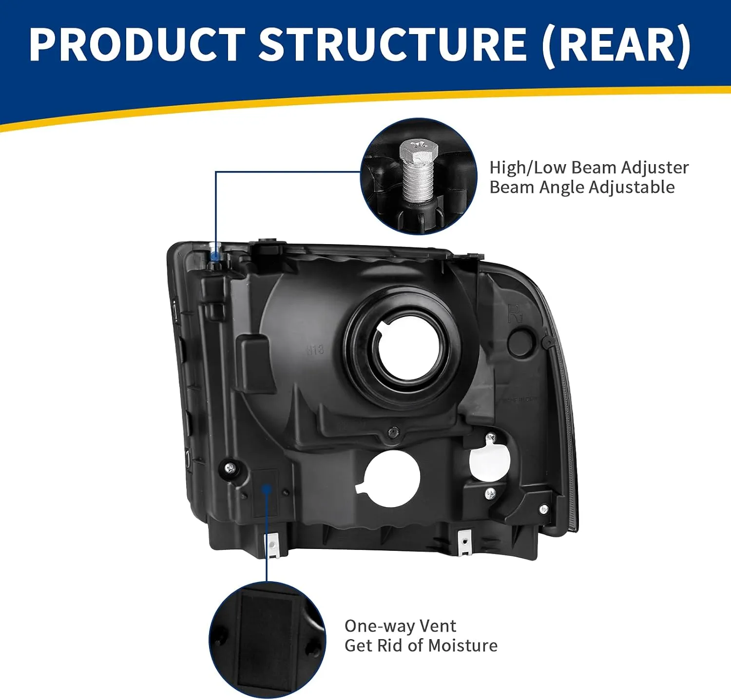 AUTOSAVER88 Headlight Assembly Compatible with 05 06 07 Ford F250 F350 F450 F550 Super Duty/05 Ford Excursion Headlight Assembly OE Projector Headlamp Smoke Lens