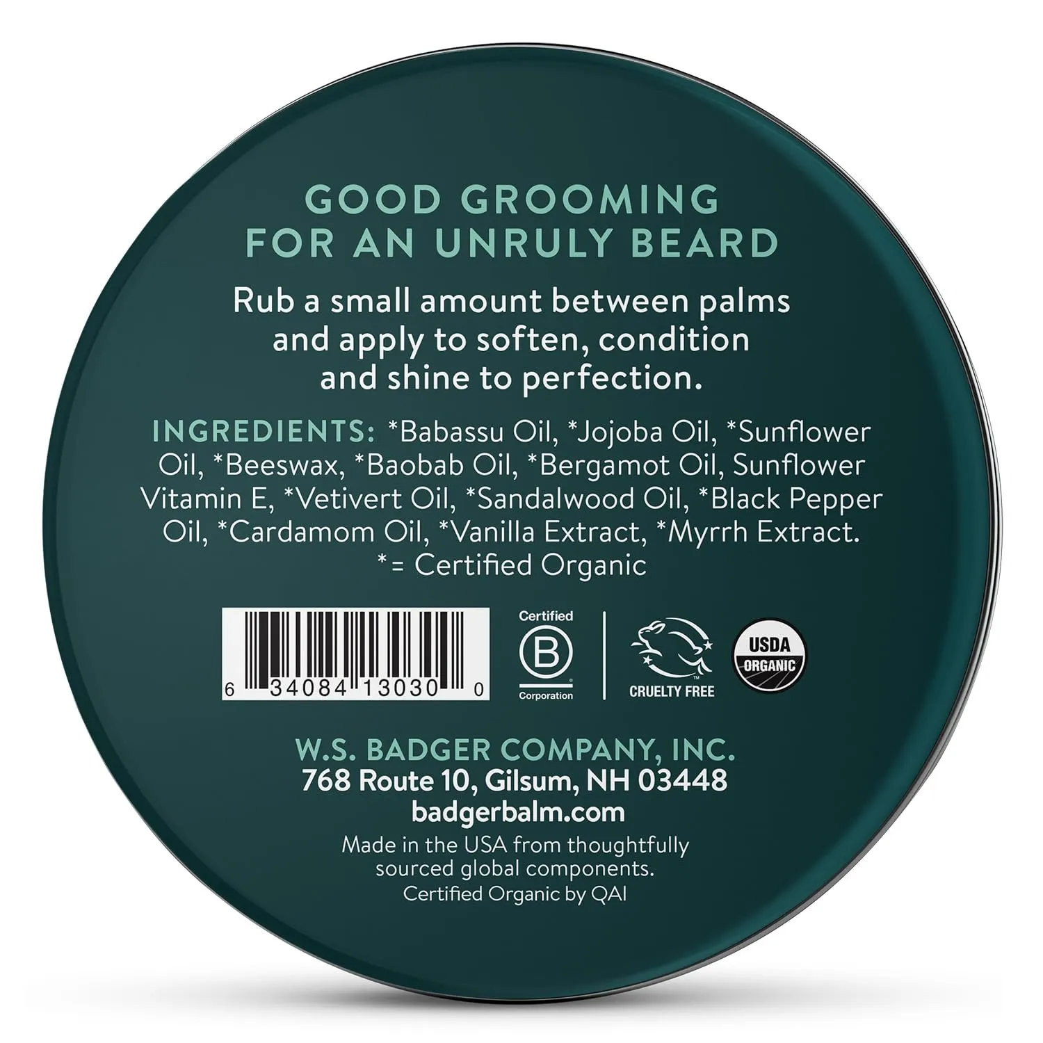 Badger - Organic Leave-In Beard Conditioner, Facial Hair Styling Balm, Non-Greasy Moisturizer and Treatment for Beards and Mustaches - 2 oz, 2 Pack