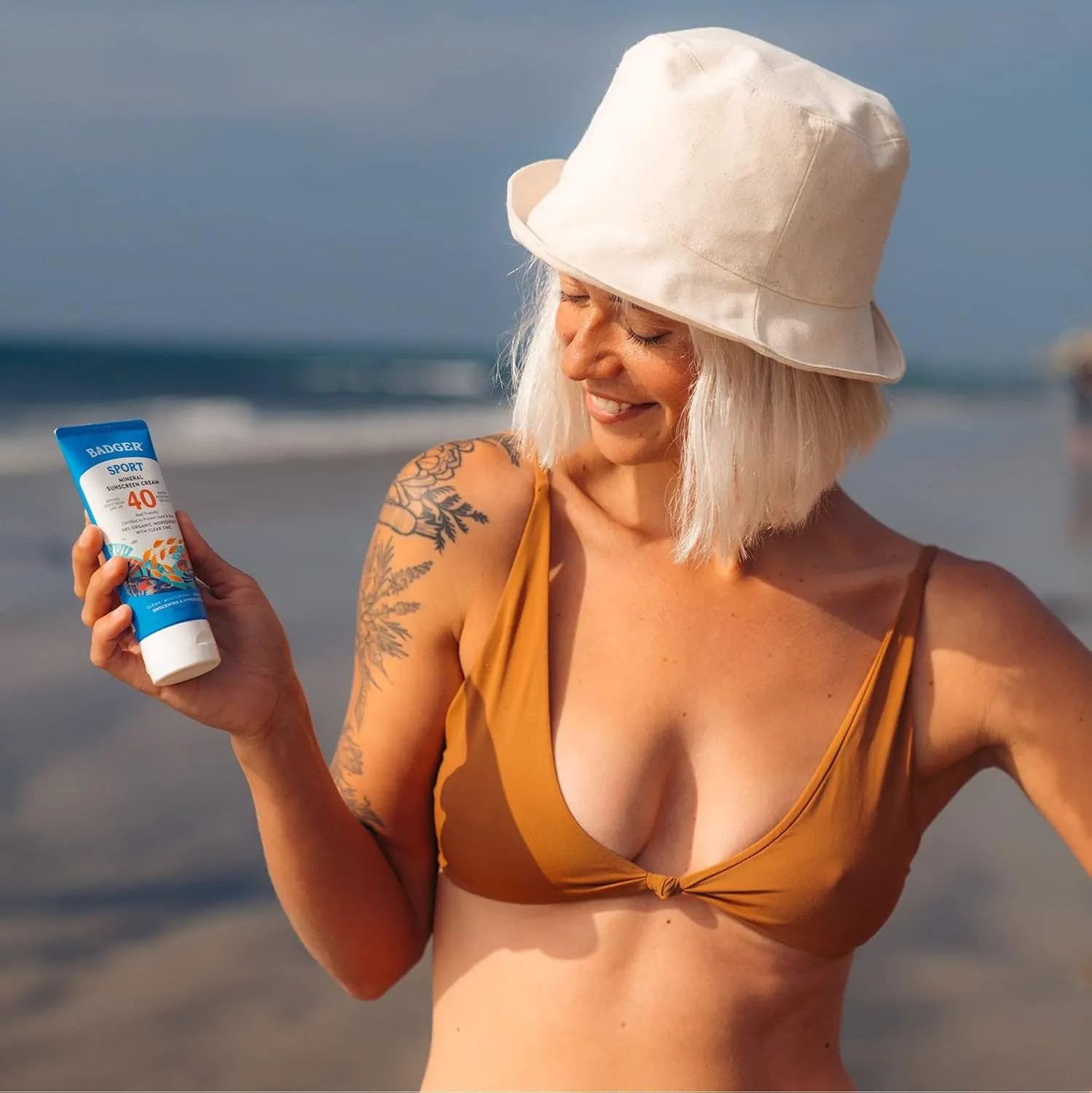 Badger Reef Safe Sport Mineral Sunscreen - Unscented SPF 40, 98% Organic, Water Resistant Zinc, Approved for Hawaii & Mexico Reefs, 2.9 fl oz, 2-Pack