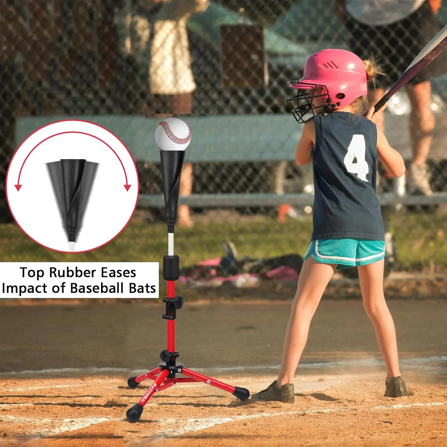 Baseball Tee for Kids,Batting Tee,Softball Tee,Youth Hitting Tee,Teeball Tee,Travel Tee,Easy Adjustable Height