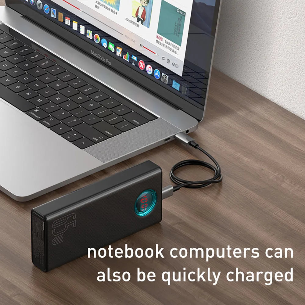 Baseus Glaze Digital Display Fast Charging Power Bank 30000mAh 65W Black - International Version