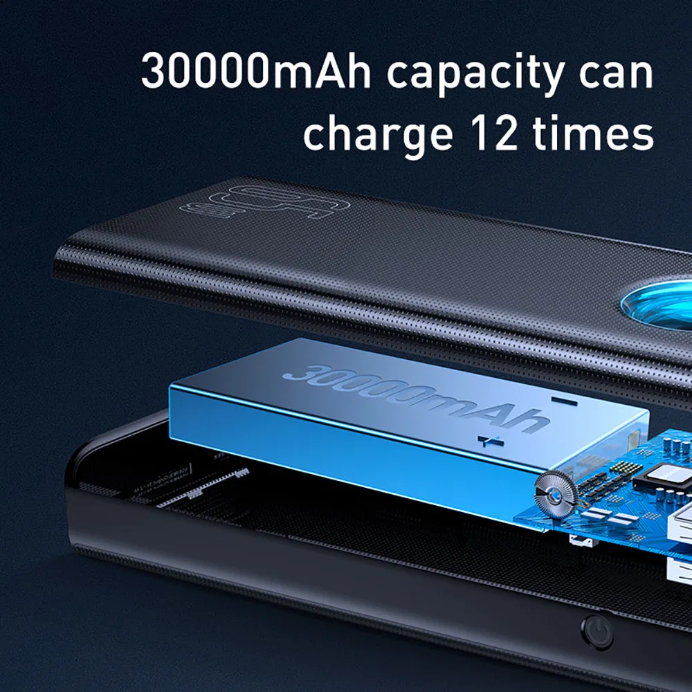 Baseus Glaze Digital Display Fast Charging Power Bank 30000mAh 65W Black - International Version