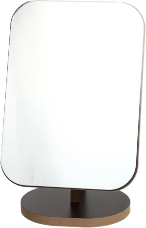 Beaupretty 1PC Fashionable Wooden Makeup Mirror Rotatable Cosmetic Mirror for Easy Viewing Desktop Durable Design with Reflection for Makeup Application and Daily Use