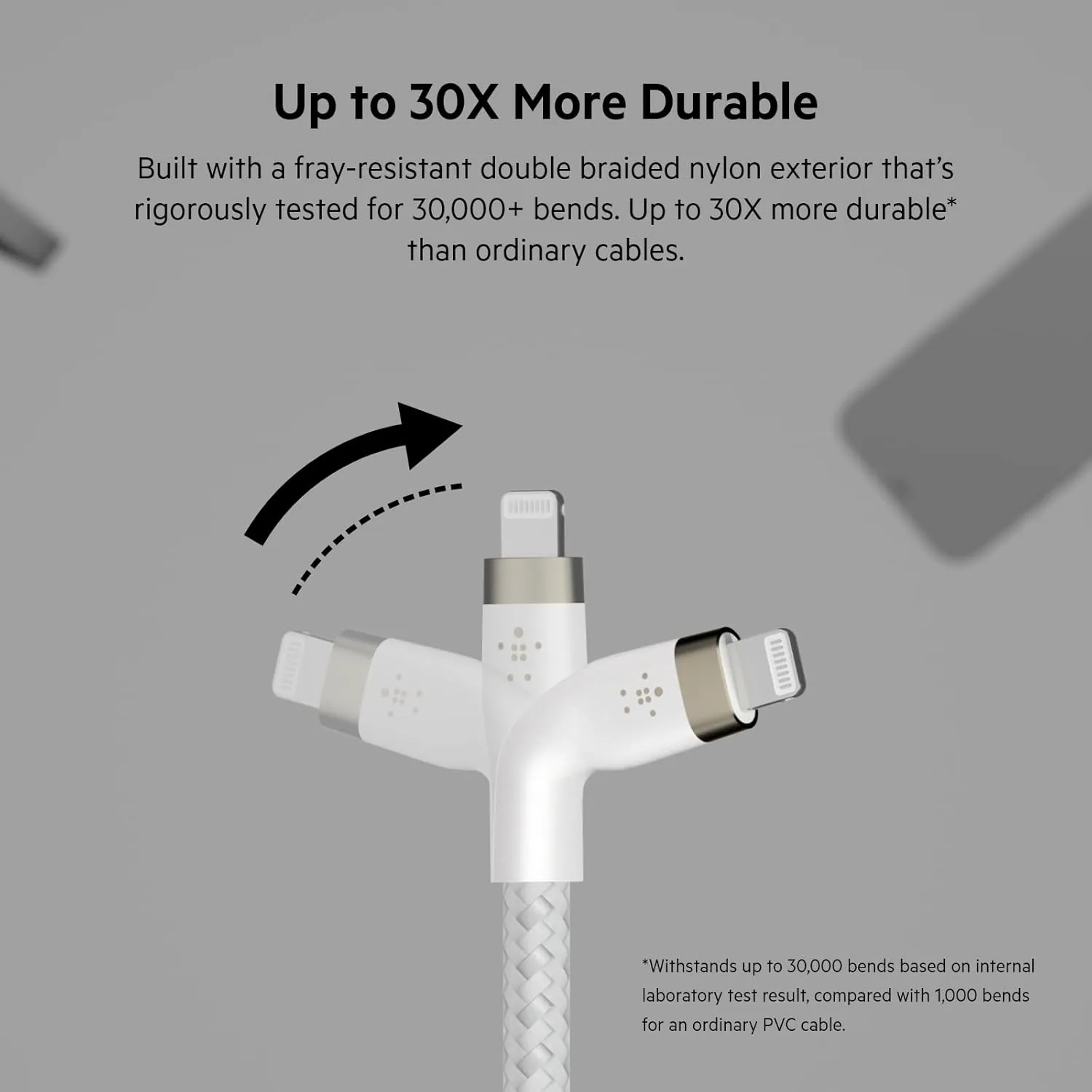 Belkin BoostCharge Pro Flex Braided USB Type C to Lightning Cable (2M/6.6ft), MFi Certified 20W Fast Charging PD Power Delivery for iPhone 14, iPhone 13, 12, 11, Pro, Max, Mini, SE, iPad - White