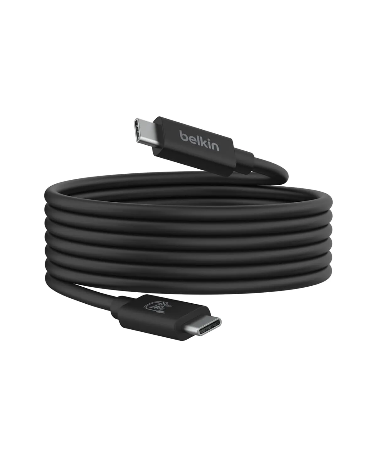 Belkin Connect USB4 Cable (6.6ft/2M Power Cable), USB-C to USB-C Cable w/ 240W Power Delivery   20Gbps - USB4 Compliant Power Cable, Compatible with MacBook, Windows, Chromebook, & More