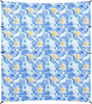 Bhutan Blue Poppy Beauty Flowers_4 Foldable Beach Cabana UPF50  Easy Setup Outdoor Sun Shade with Sturdy Poles, Sandbags and Shovel for Camping, Picnics, Backyard