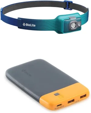 BioLite HeadLamp 325 (Ocean Teal) and Charge 20 Power Bank