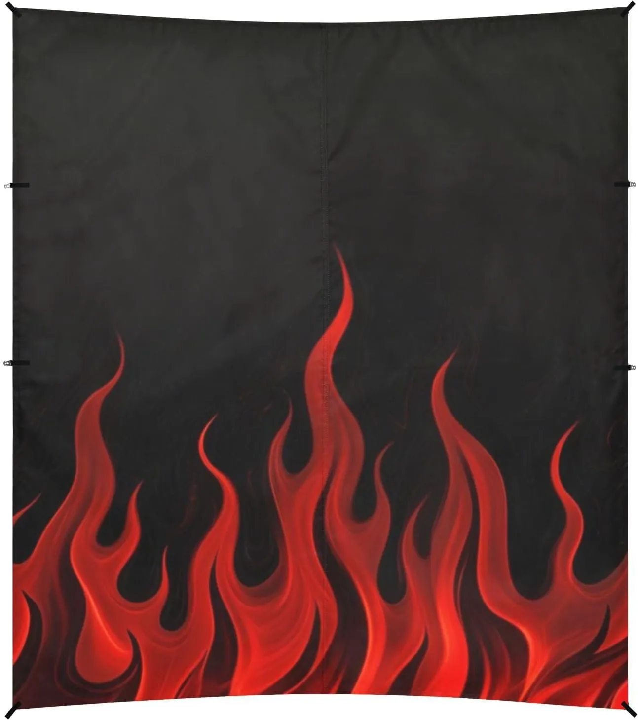 Black Fluorescent Cool Flame red Foldable Beach Canopy UPF50  Protection Water-Resistant Shade Sun Shelter with Sand Shovel, Sandbags for Family Travel