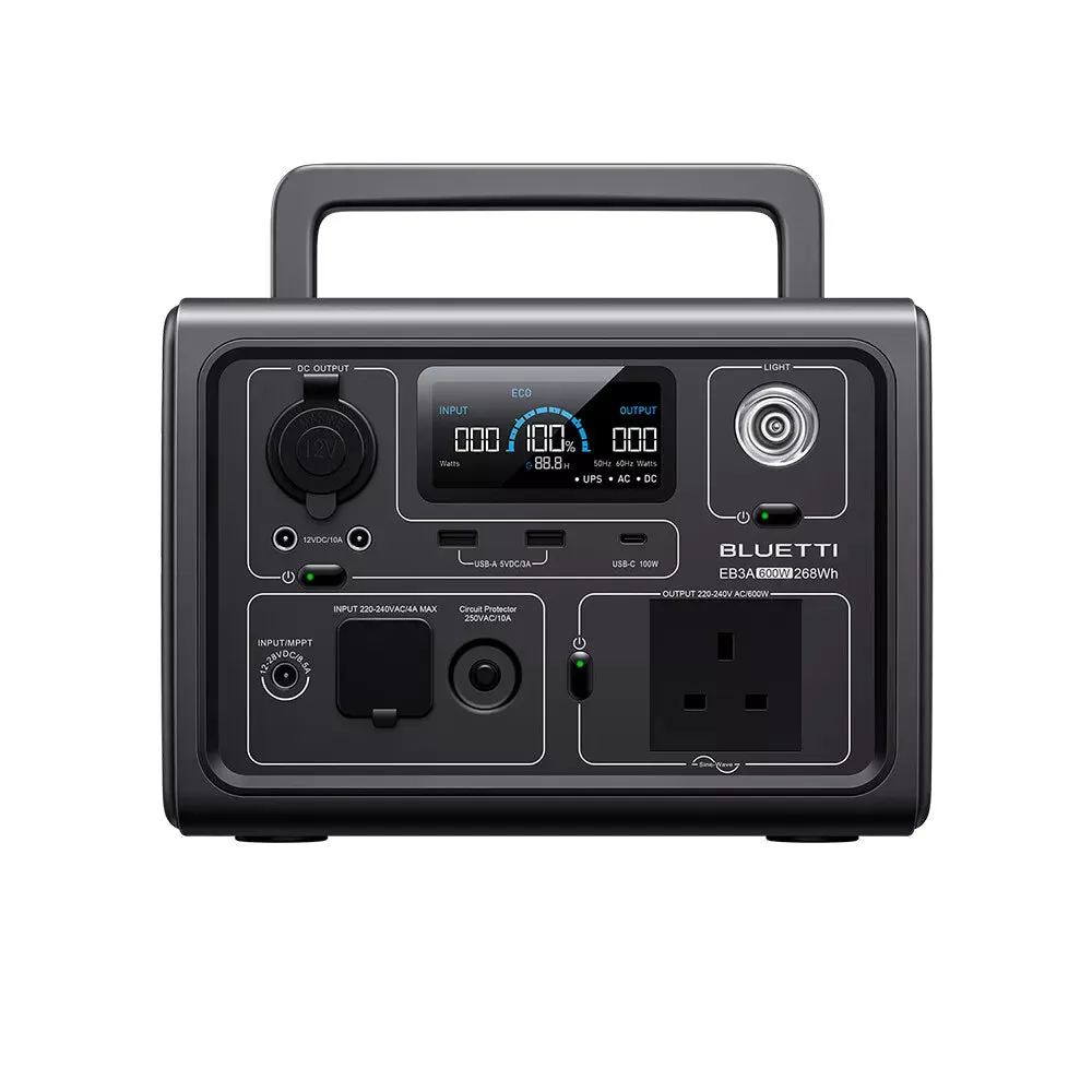 BLUETTI EB3A 600W Portable Power Station LiFePO4 Battery Solar Generator Outdoor