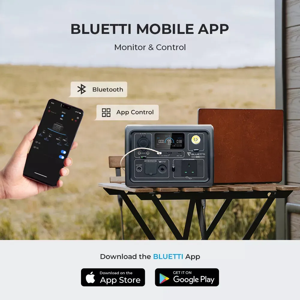BLUETTI EB3A 600W Portable Power Station LiFePO4 Battery Solar Generator Outdoor