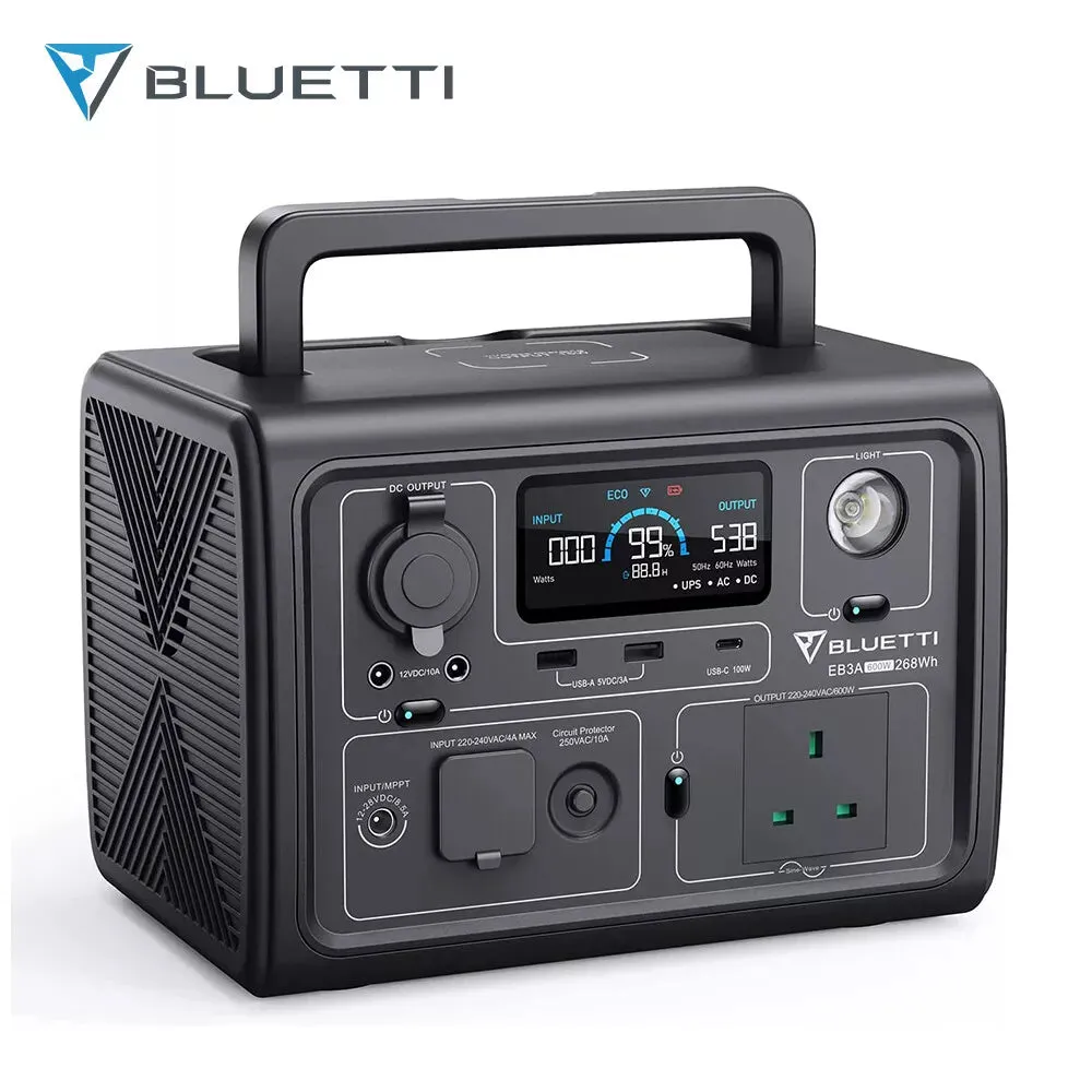 BLUETTI EB3A 600W Portable Power Station LiFePO4 Battery Solar Generator Outdoor