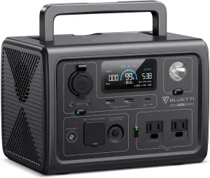 BLUETTI Solar Generator EB3A, 268Wh LiFePO4 Battery Backup w/ 2 600W (1,200W Surge) AC Outlets, Recharge from 0-80% in 30 Min., LFP Backup for Outdoor Camping, Trip, Power Outage